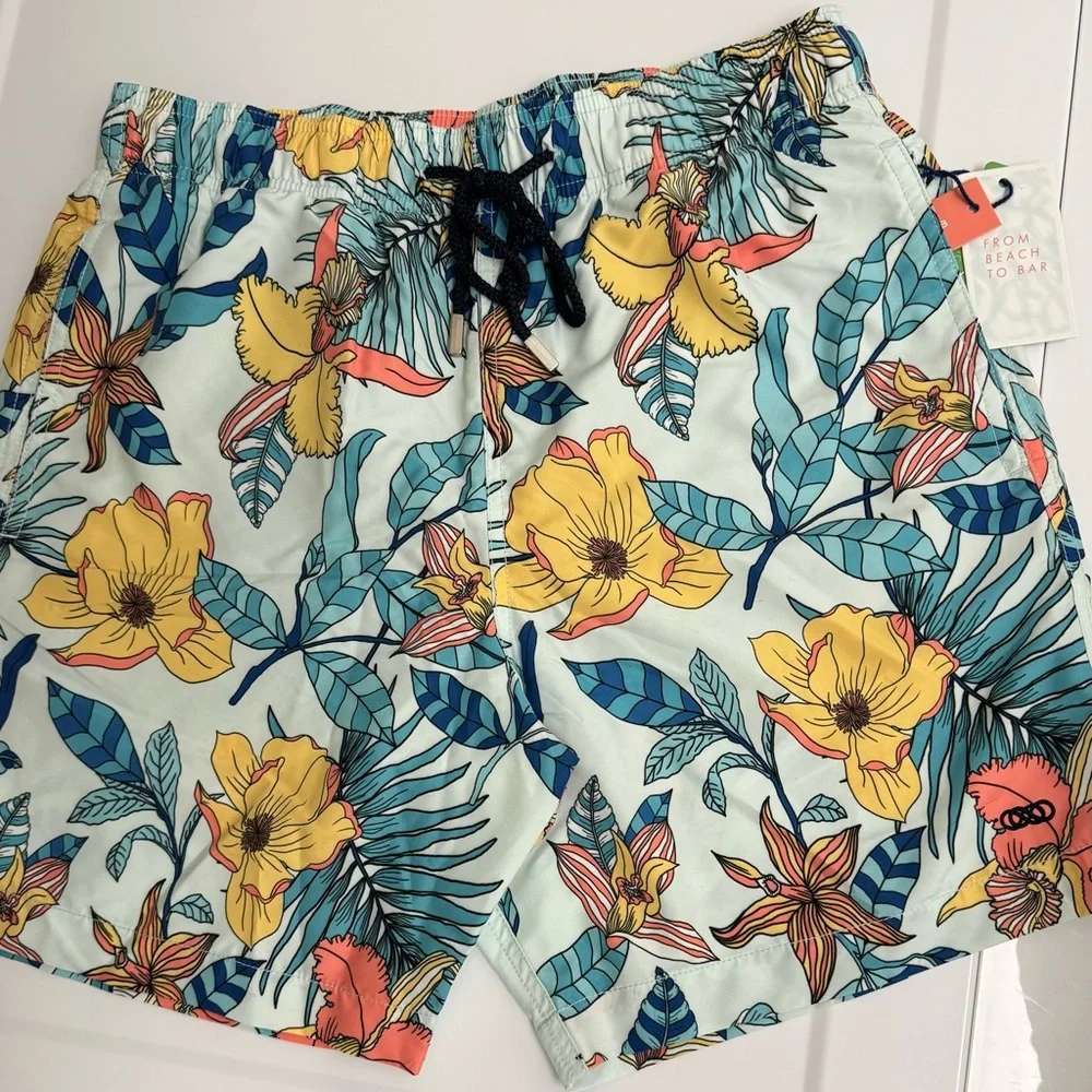 New Le Club Sustainable Polyester Glory Multicolor Swim Trunks Shorts Men's‎ M